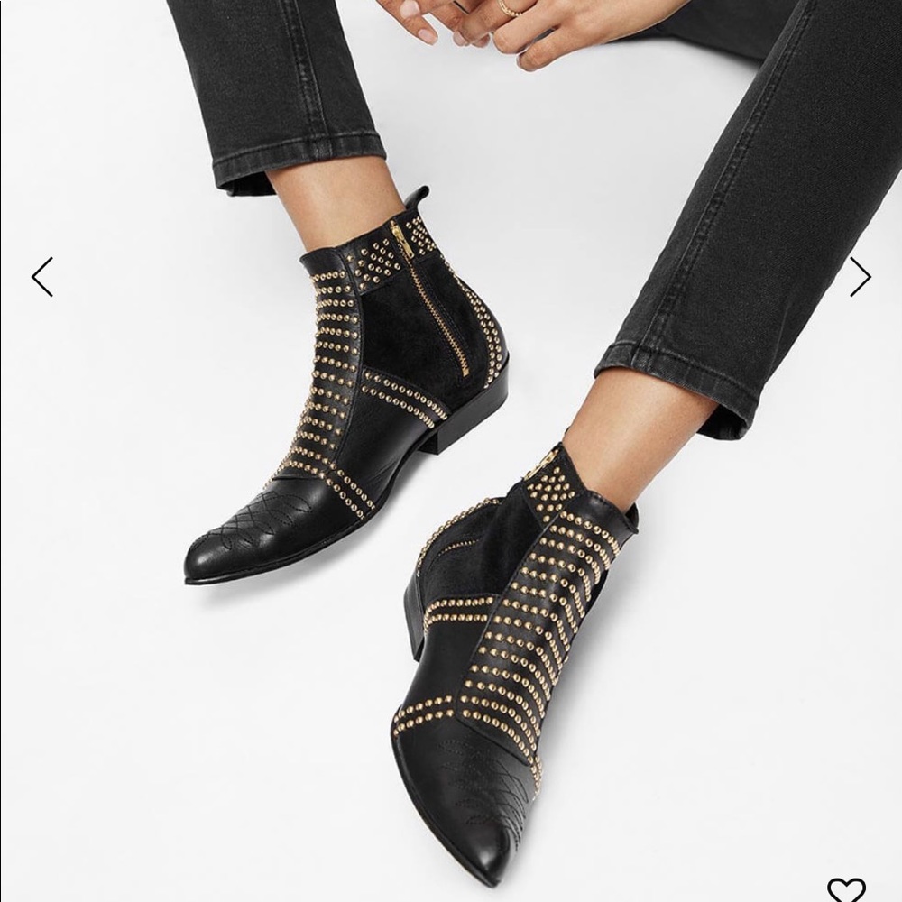 Anine Bing Charlie Boots in black/gold, size 36